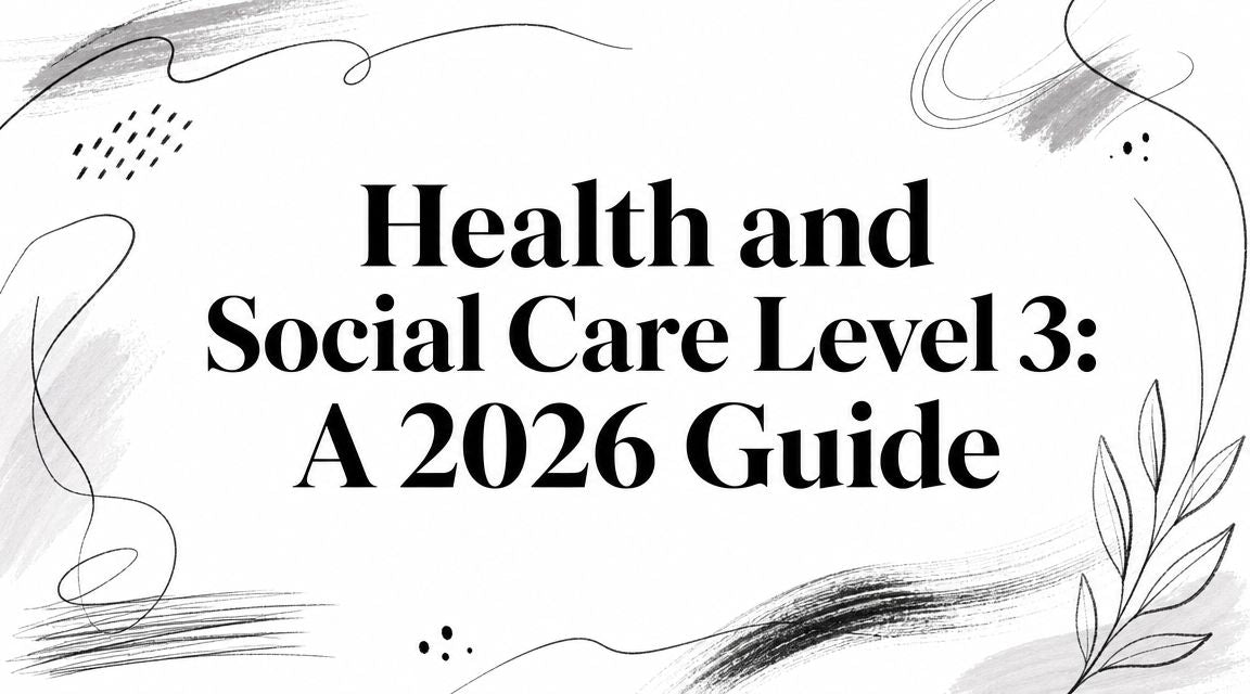 Health and Social Care Level 3: A 2026 Guide