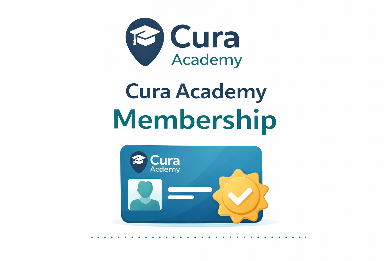 Cura Academy Membership badge with logo on a white background